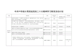 2022－2023年局党组党委党支部领导班子学习活动计划安排表.docx