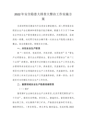 2022年安全隐患大排查大整治工作实施方案.docx