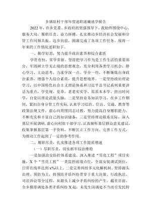 乡镇驻村干部年度述职述廉述学报告.docx