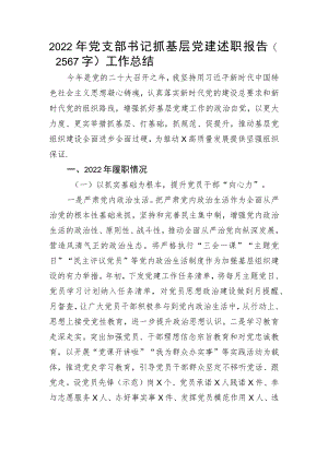 2022年党支部书记抓基层党建述职报告.docx