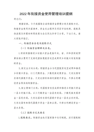 2022年衔接资金使用管理培训提纲（财政）.docx
