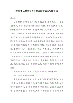 2022－2023年在全市领导干部务虚会上的总结讲话.docx