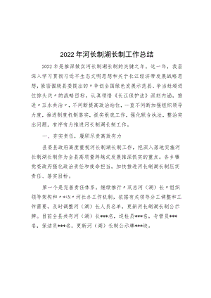 2022年河长制湖长制工作总结.docx