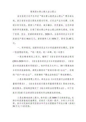 乡村振兴经验材料：做美绿水青山做大金山银山.docx