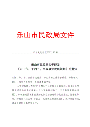 乐山市“十四五”民政事业发展规划.docx
