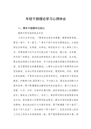 2022年年轻干部理论学习心得体会五篇.docx
