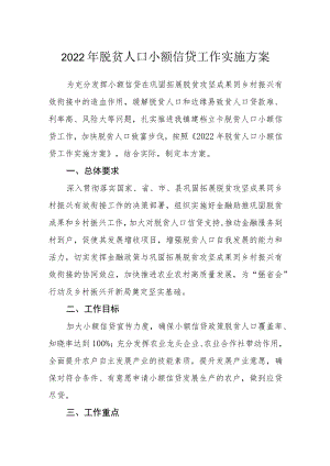 2022年脱贫人口小额信贷工作实施方案.docx