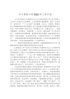 中小学校小学2022年工作计划.docx