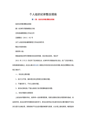 个人组织纪律整改措施多篇.docx