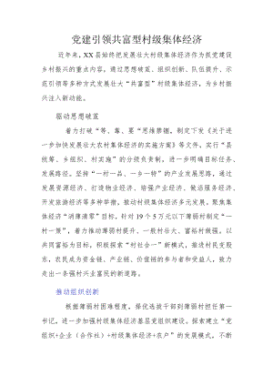 党建引领共富型村级集体经济.docx