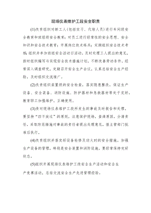 现场仪表维护工段安全职责.docx