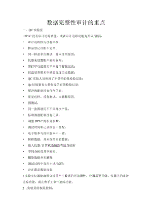 数据完整性审计的重点.docx