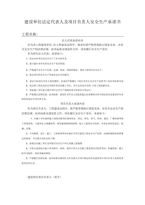 建设单位法定代表人及项目负责人安全生产承诺书.docx
