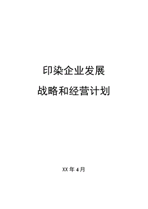 2020印染企业发展战略和经营计划.docx