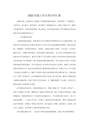 2022党建工作自查自纠汇报.docx