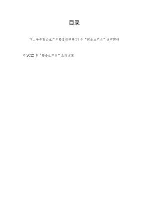 2022上半市安全生产形势总结和第21个“安全生产月”活动安排+市2022“安全生产月”活动方案.docx