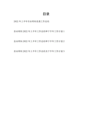2022上半市县水利局工作总结及下半工作计划4篇.docx