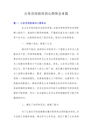 公务员岗前培训心得体会6篇.docx
