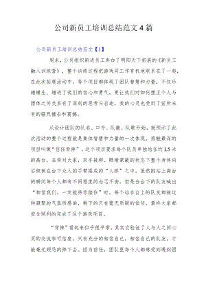 公司新员工培训总结范文4篇.docx