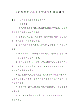 公司规章制度与员工管理条例集合6篇.docx