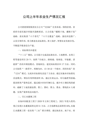 公司上半农业生产情况汇报.docx