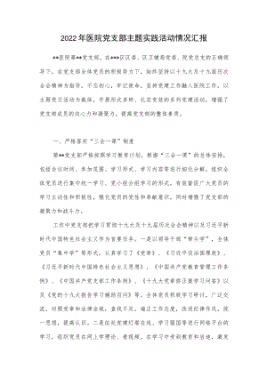 2022医院党支部主题实践活动情况汇报.docx