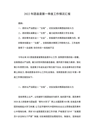 2022团县委第一季度工作情况汇报.docx
