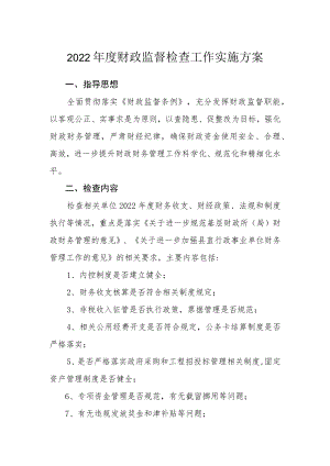 2022财政监督检查工作实施方案.docx
