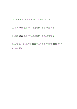 2022区县人社局上半工作总结和下半工作计划安排4篇.docx