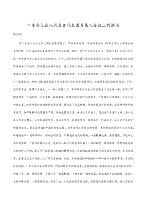 2022市委书记在人代会各代表团召集人会议上的讲话.docx