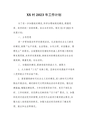 XX村工作计划.docx