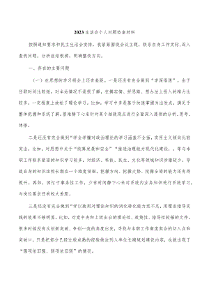2023生活会个人对照检查材料.docx