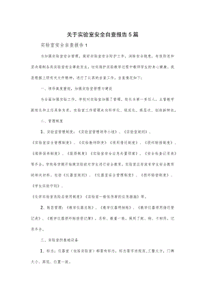 关于实验室安全自查报告5篇.docx