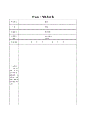 岗位实习考核鉴定表.docx