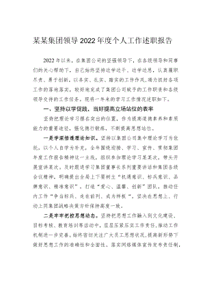 某某集团领导2022年度个人工作述职报告.docx