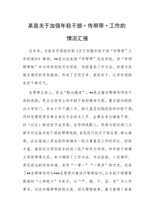 某县关于加强年轻干部“传帮带”工作的情况汇报.docx