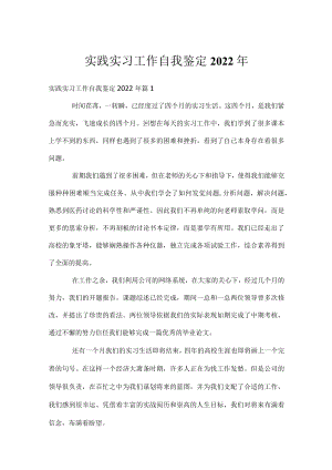实践实习工作自我鉴定2022年.docx