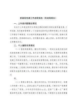 抓基层党建工作述职报告（民政局局长）.docx