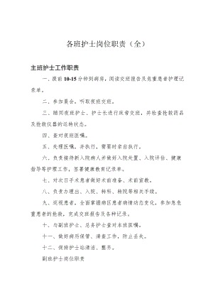 各班护士岗位职责(全).docx