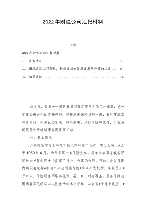 2022年财险公司汇报材料.docx
