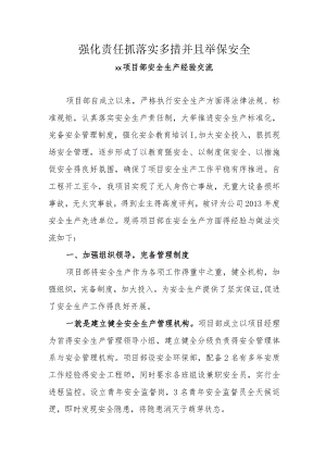 公司安全经验交流材料.docx