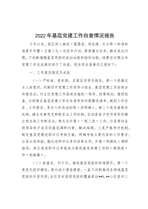 2022年基层党建工作自查情况报告.docx