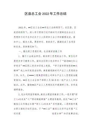 区县总工会2022年工作总结.docx