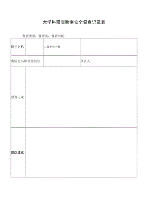 大学科研实验室安全督查记录表.docx