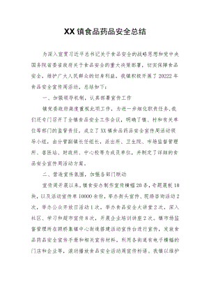 XX镇食品药品安全总结.docx