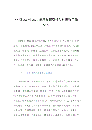 xx镇xx村2022年度党建引领乡村振兴工作纪实.docx