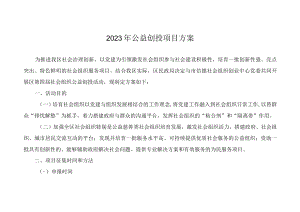 2023年公益创投项目方案.docx