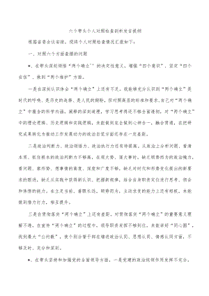 六个带头个人对照检查剖析发言提纲.docx