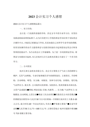 2023会计实习个人感想.docx