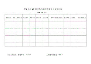 XX大学XX年度参加高招教职工子女登记表.docx